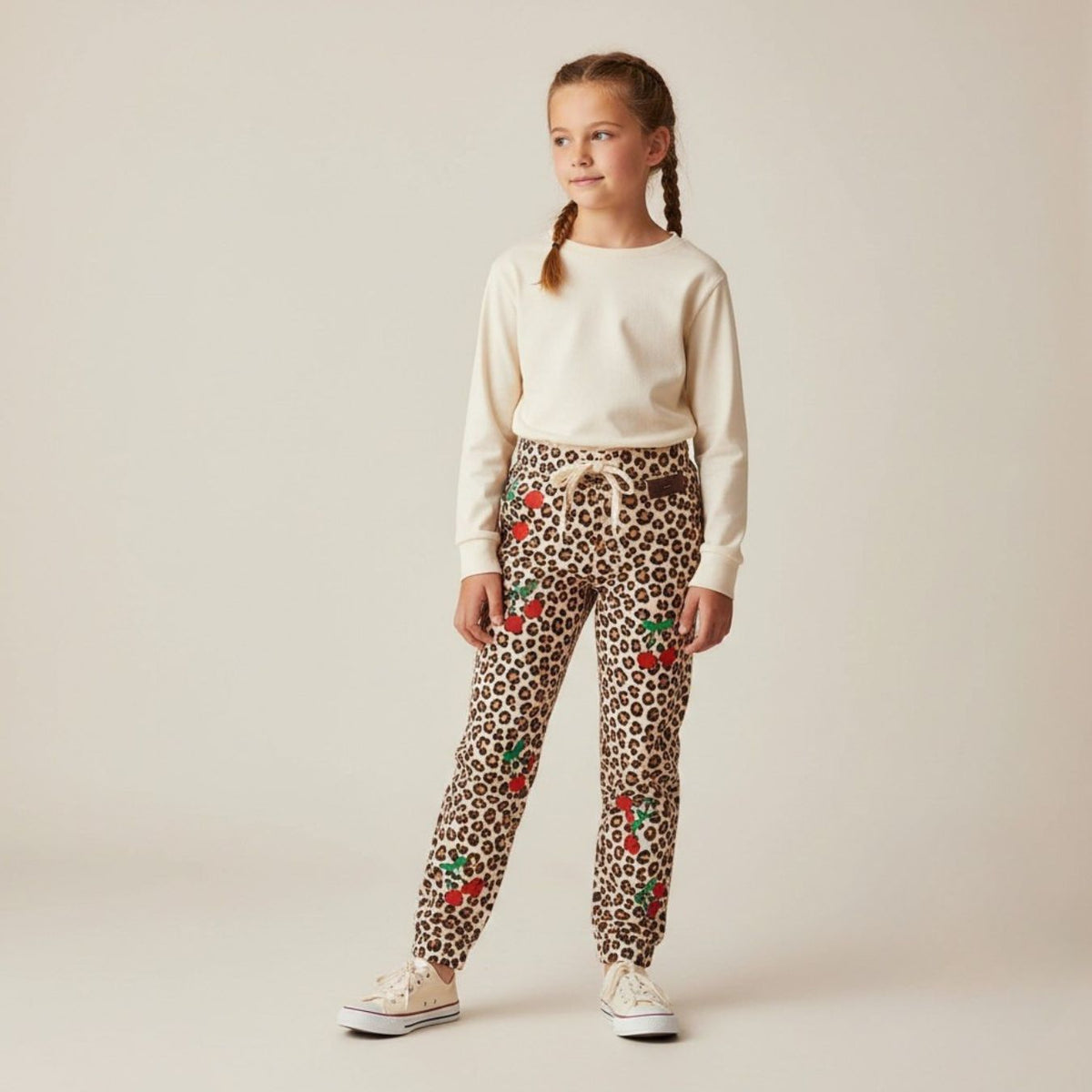 Cherry Roar Animal Fruit Print Knitted Cotton Jersey 190gsm Dress Fabric Bottoms