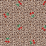 Cherry Roar Animal Fruit Print Knitted Cotton Jersey 190gsm Dress Fabric Flat
