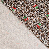 Cherry Roar Animal Fruit Print Knitted Cotton Jersey 190gsm Dress Fabric Fold