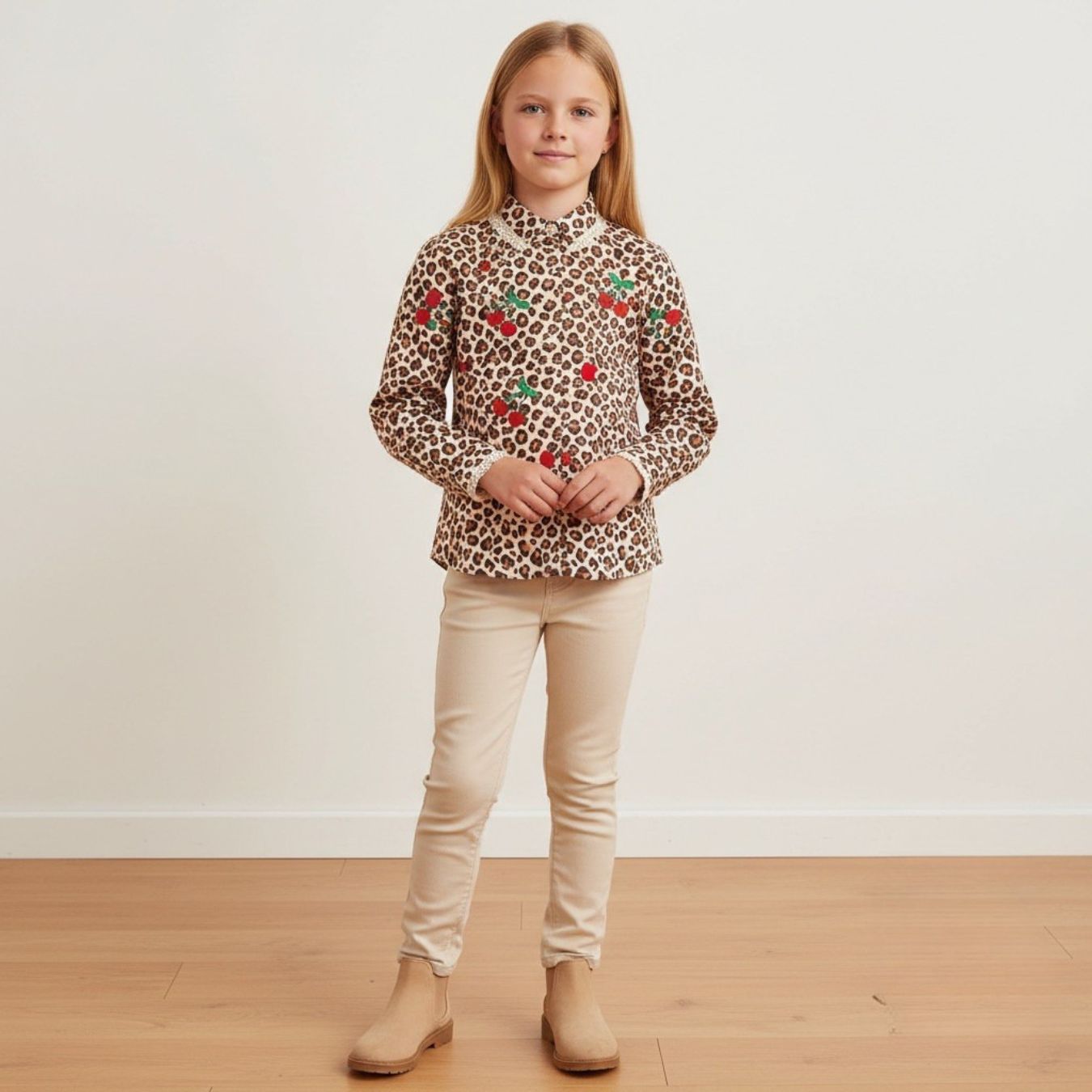 Cherry Roar Animal Fruit Print Knitted Cotton Jersey 190gsm Dress Fabric Top