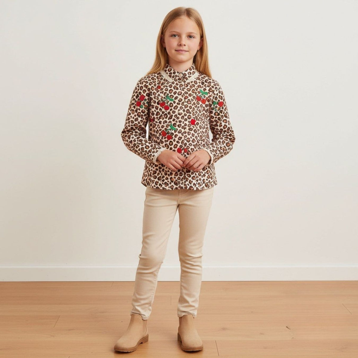 Cherry Roar Animal Fruit Print Knitted Cotton Jersey 190gsm Dress Fabric Top