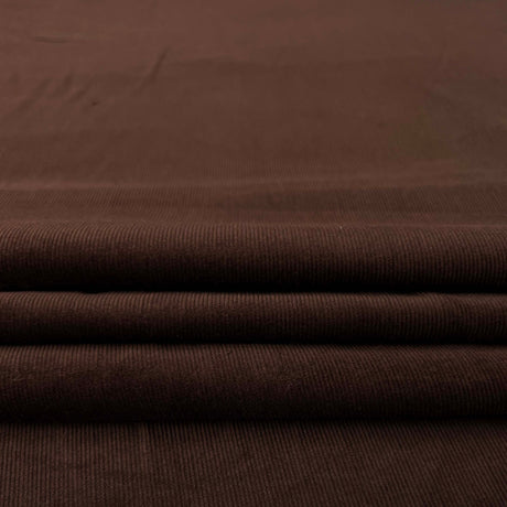 Brown 21 Wale Cotton Corduroy Shirting Dressmaking Fabric Choco Loco Front