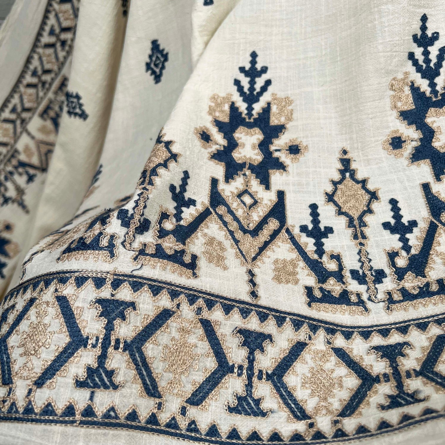 Cleopatra Sands Cotton Polyester Embroidered Dress Fabric CU
