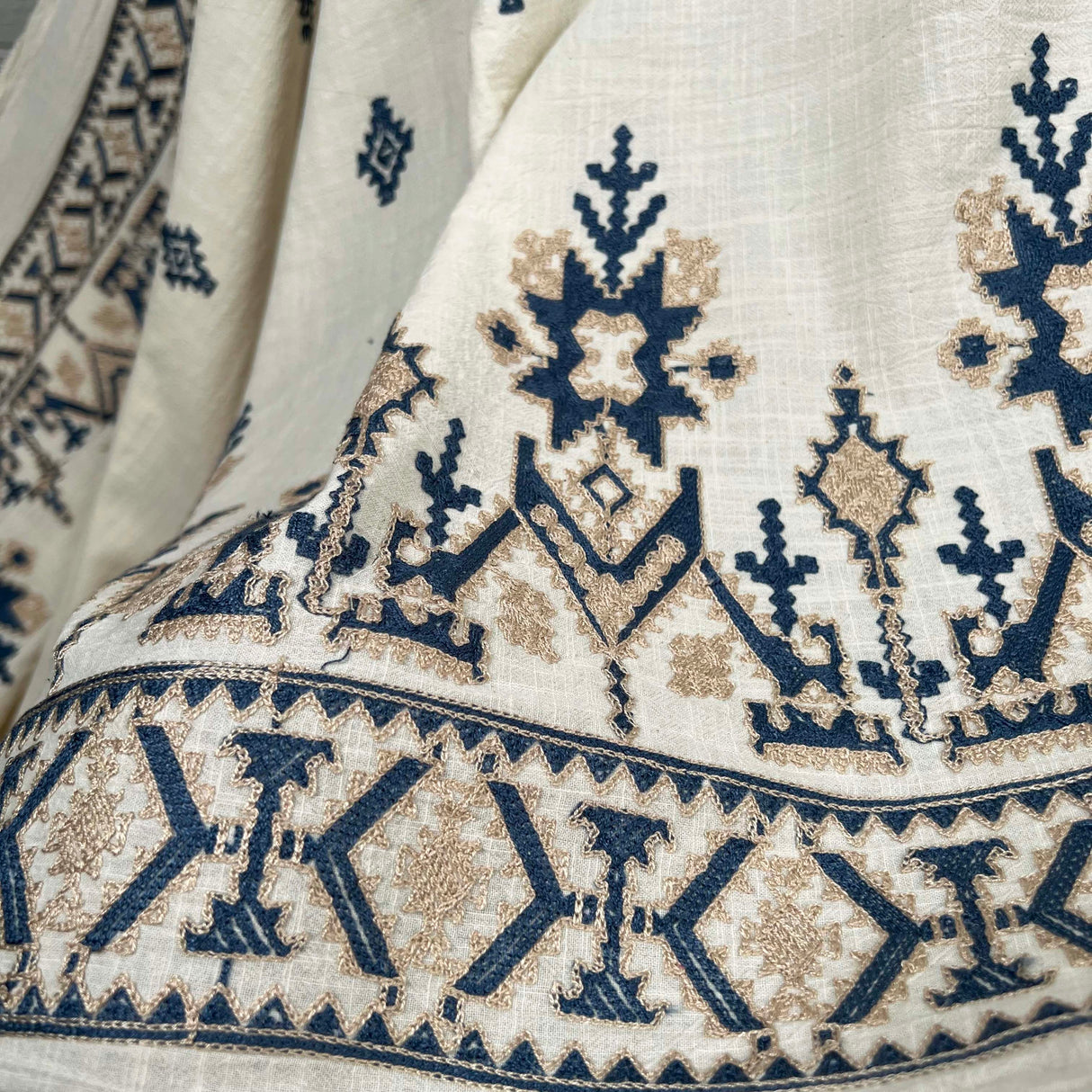 Cleopatra Sands Cotton Polyester Embroidered Dress Fabric CU
