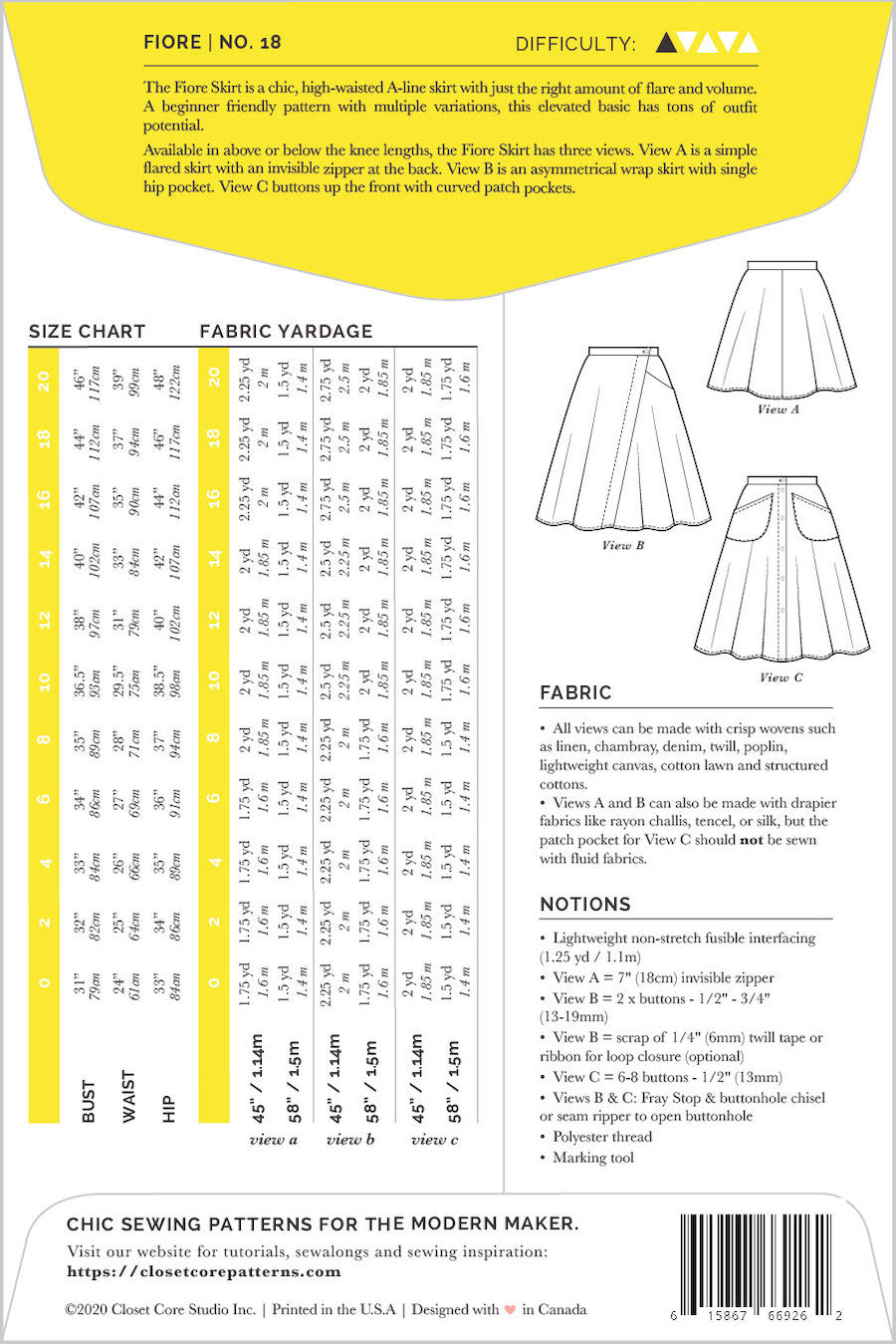 Closet Core Patterns - Fiore Skirt Pattern