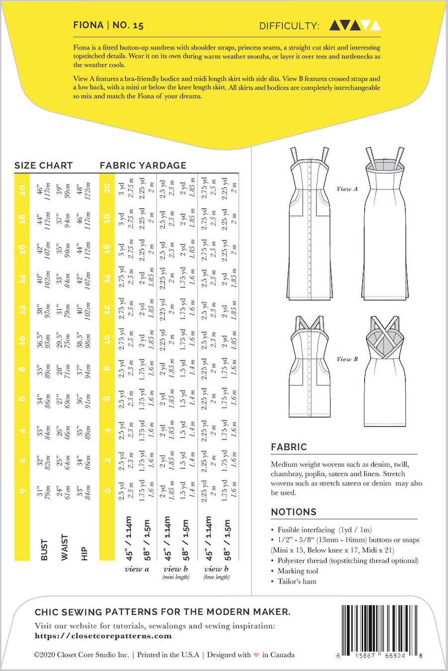 Closet Core Patterns - Fiona Sundress Pattern