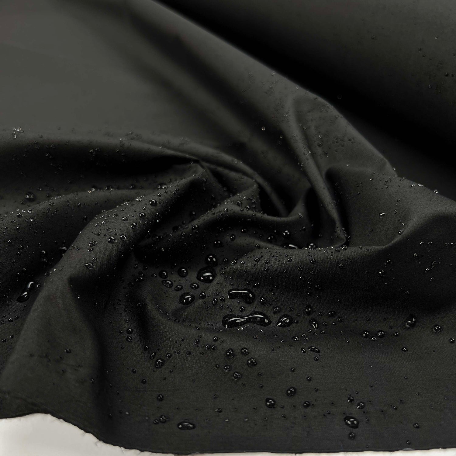Coalbrook Wax Cotton Black Plain British Fabric Splash