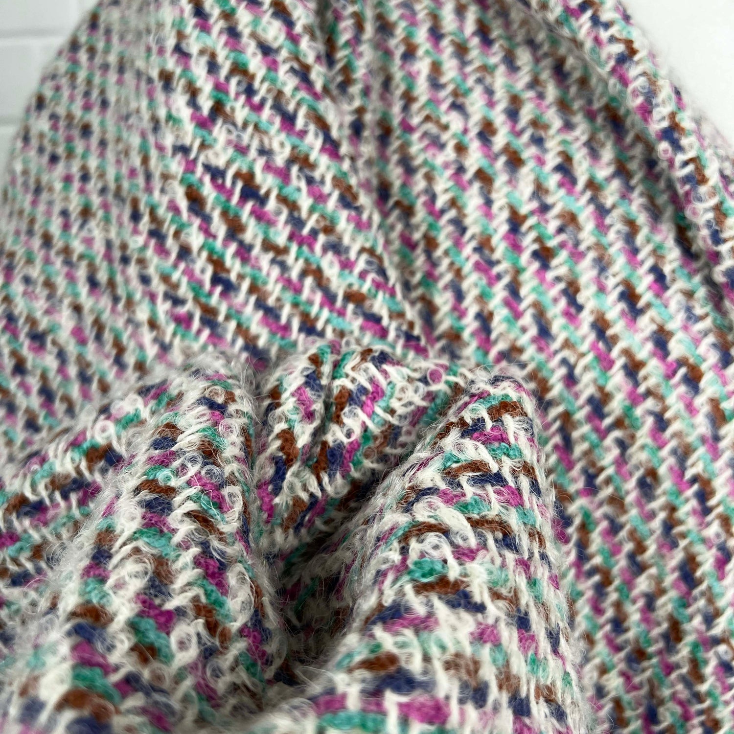 Designer Wool Blend Tweed Fabric Coat of Many Colours CU