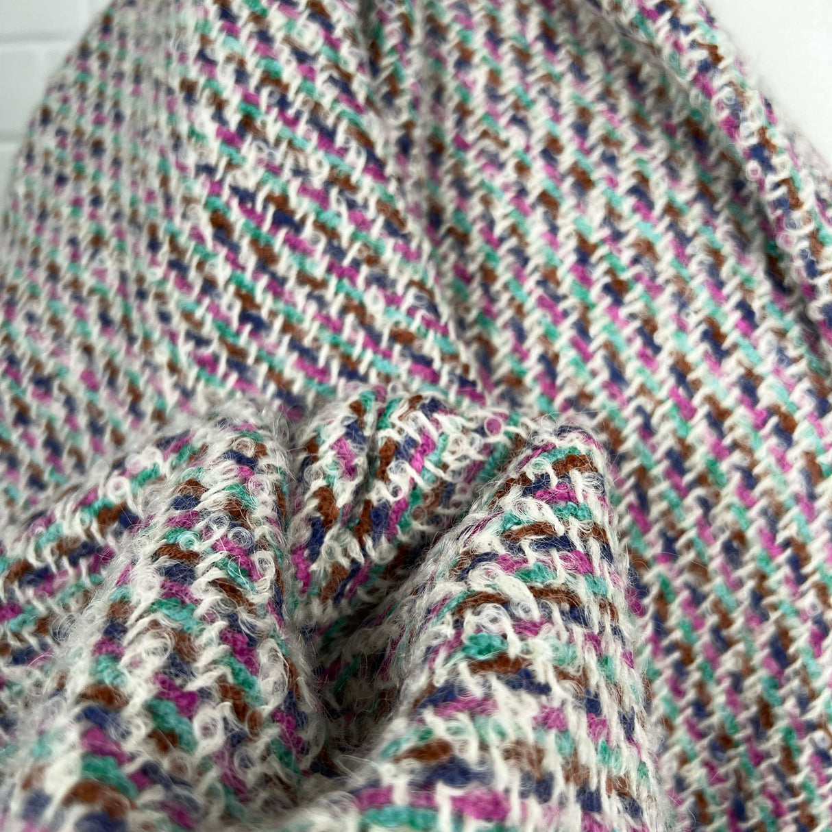 Designer Wool Blend Tweed Fabric Coat of Many Colours CU