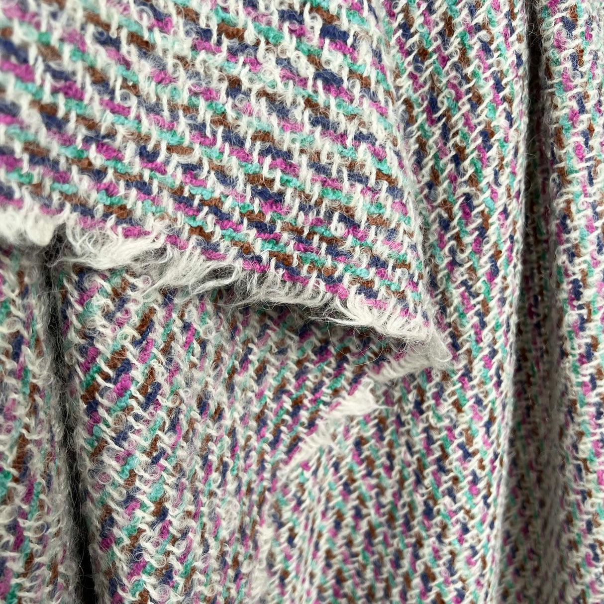 Designer Wool Blend Tweed Fabric Coat of Many Colours Hang
