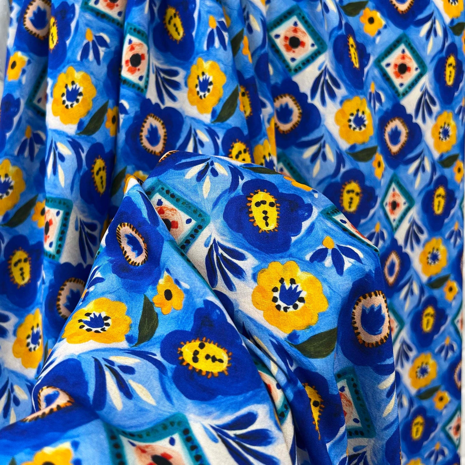 Cobalt Floral Tiles