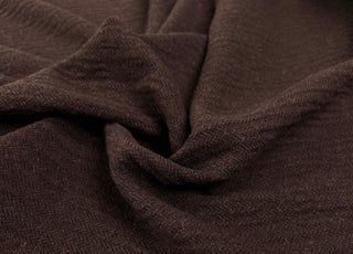 Cocoa Butter Wool Polyester Elastane Brown Herringbone Coating Fabric CU