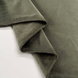 Comfort Velour Olive Green Polyester Elastane Soft Fleece Jersey Fabric Fold