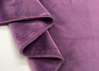 Comfort Velour Purple Polyester Elastane Soft Fleece Jersey Fabric Fold