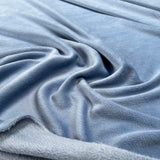 Comfort Velour Sky Blue Polyester Elastane Soft Fleece Jersey Fabric Close Up