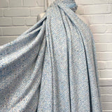 Confetti Tweed Aqua Blue Poly Cotton Metallic Jersey Fabric Mannequin