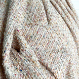 Confetti Tweed Peach Poly Cotton Metallic Jersey Fabric CU