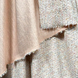 Confetti Tweed Peach Poly Cotton Metallic Jersey Fabric Hang