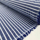 PolyCotton Dress Fabric Cotton Blend Shirting Blue Stripe Roll