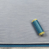 Cotton Camiceria Italian Blue White Pinstripe Fleck Shirt Fabric Thread