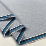 Cotton Camiceria Italian Blue White Pinstripe Fleck Shirt Fabric Fold