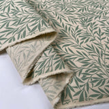 Green Natural Leaf Print Craft Fabric Cotton Canvas - Palms Sage Fold