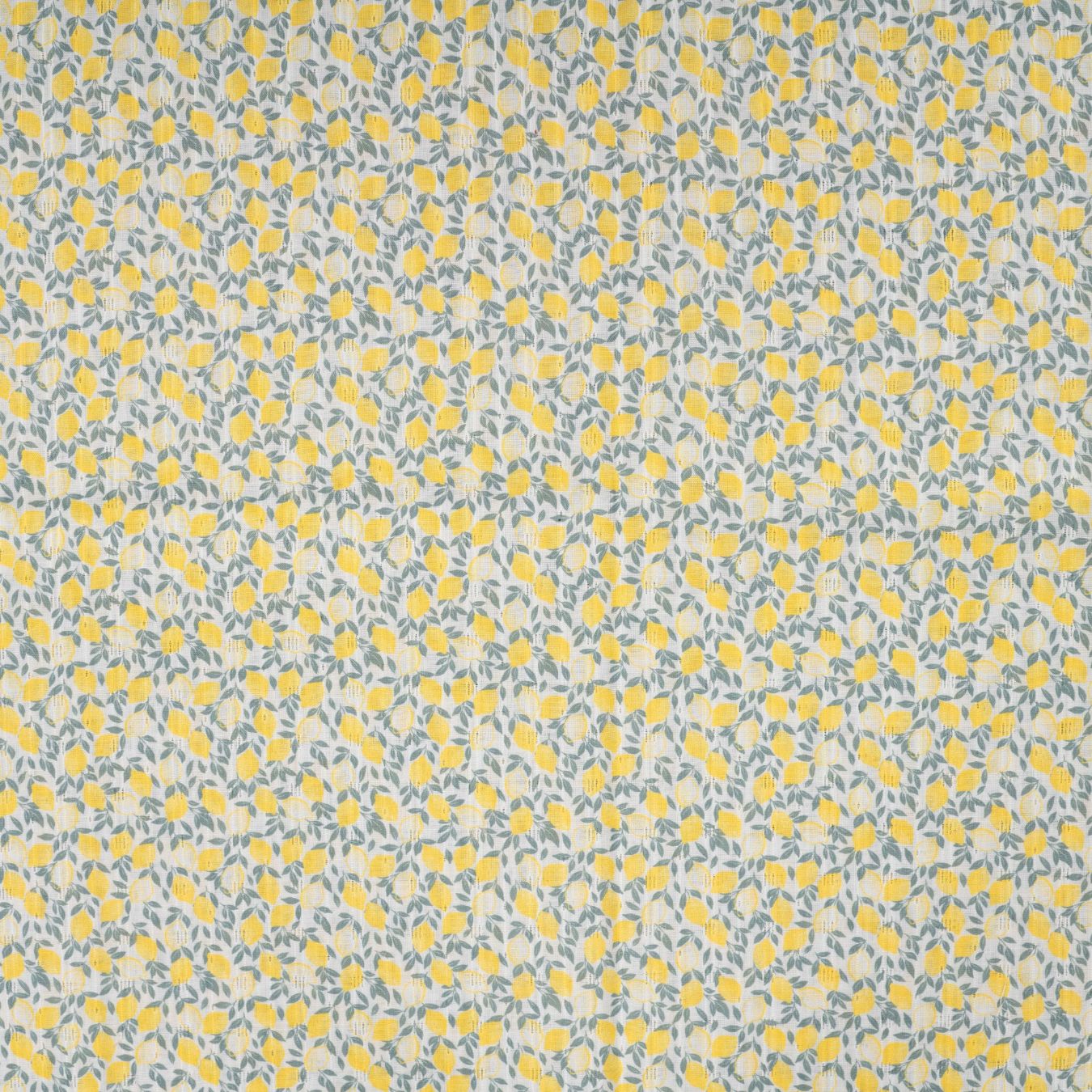 Cotton Dobby Lemon Trellis Printed Cotton 95gsm Dress Fabric Flat