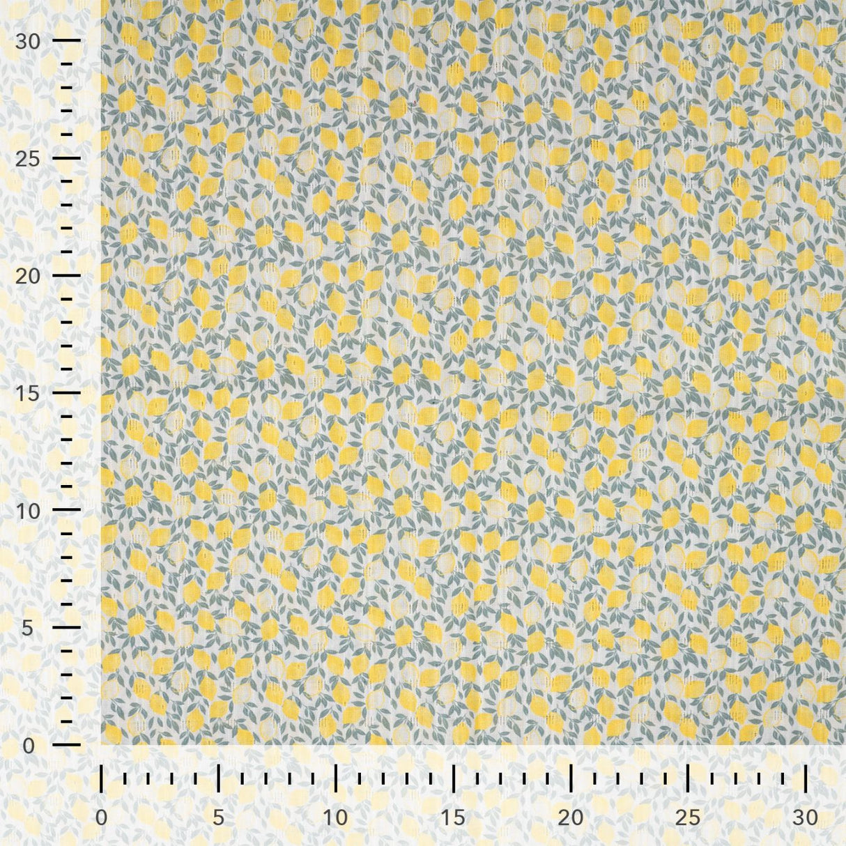 Cotton Dobby Lemon Trellis Printed Cotton 95gsm Dress Fabric Ruler