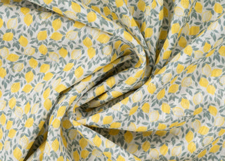 Cotton Dobby Lemon Trellis Printed Cotton 95gsm Dress Fabric Swirl