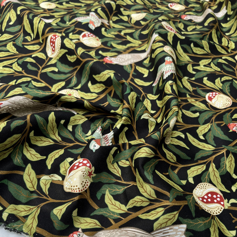 Cotton Canvas - Painted Blooms - Birds