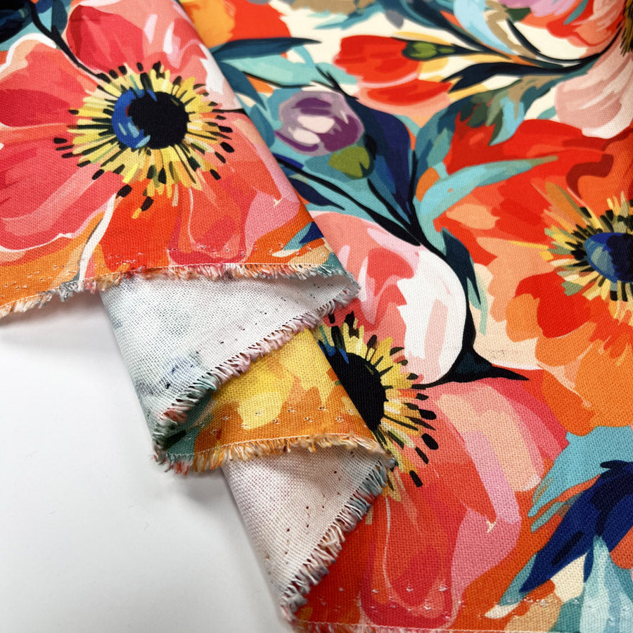 Cotton Canvas - Painted Blooms - Flowers