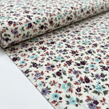 Cotton Poplin Dahl Flower Off White Floral Print Dress Fabric Bolt