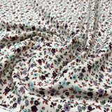 Cotton Poplin Dahl Flower Off White Floral Print Dress Fabric CU