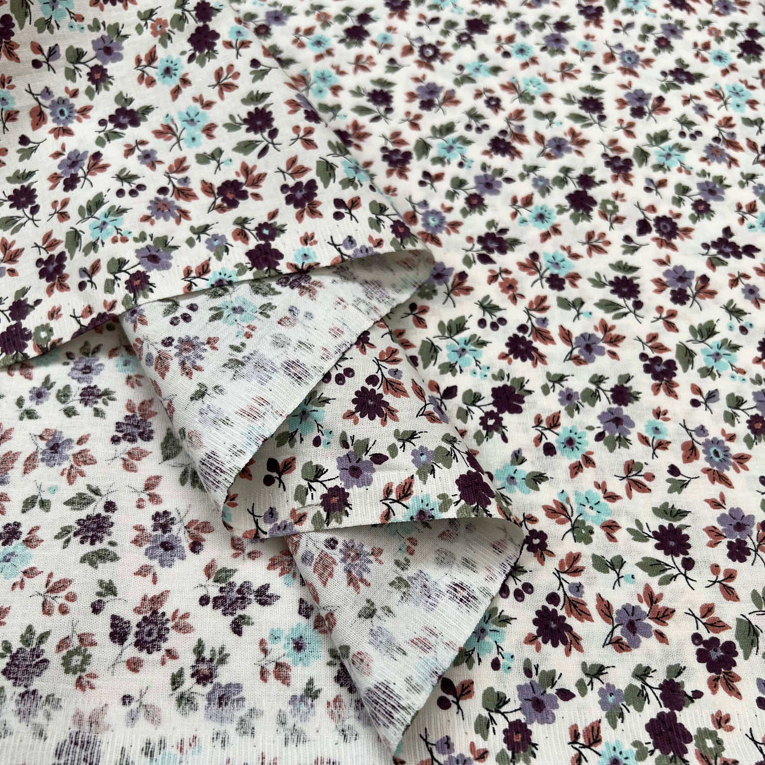 Cotton Poplin Dahl Flower Off White Floral Print Dress Fabric Roll