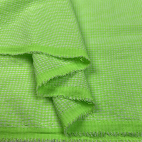 Cotton Poplin Seersucker - Neon Green