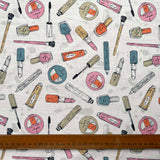 Cotton Print Make Up Your Mind White Printed Dress Fabric Ruler