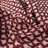 Cotton_Quilted_Voile_Retro_Stripe_Floral_Orange_Wadded_Reversible_Coating_Fabric_Reverse