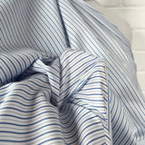 Cotton Rigato Double Blue White Italian Stripe Fabric CU