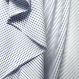 Cotton Rigato Double Blue White Italian Stripe Fabric Hang