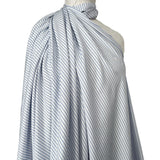 Cotton Rigato Double Blue White Italian Stripe Fabric mannequin