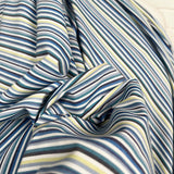 Cotton Rigato Lagoon Blue Italian Stripe Fabric CU