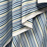 Cotton Rigato Lagoon Blue Italian Stripe Fabric Hang