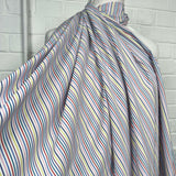 Cotton Rigato Multi White Italian Stripe Shirt Fabric