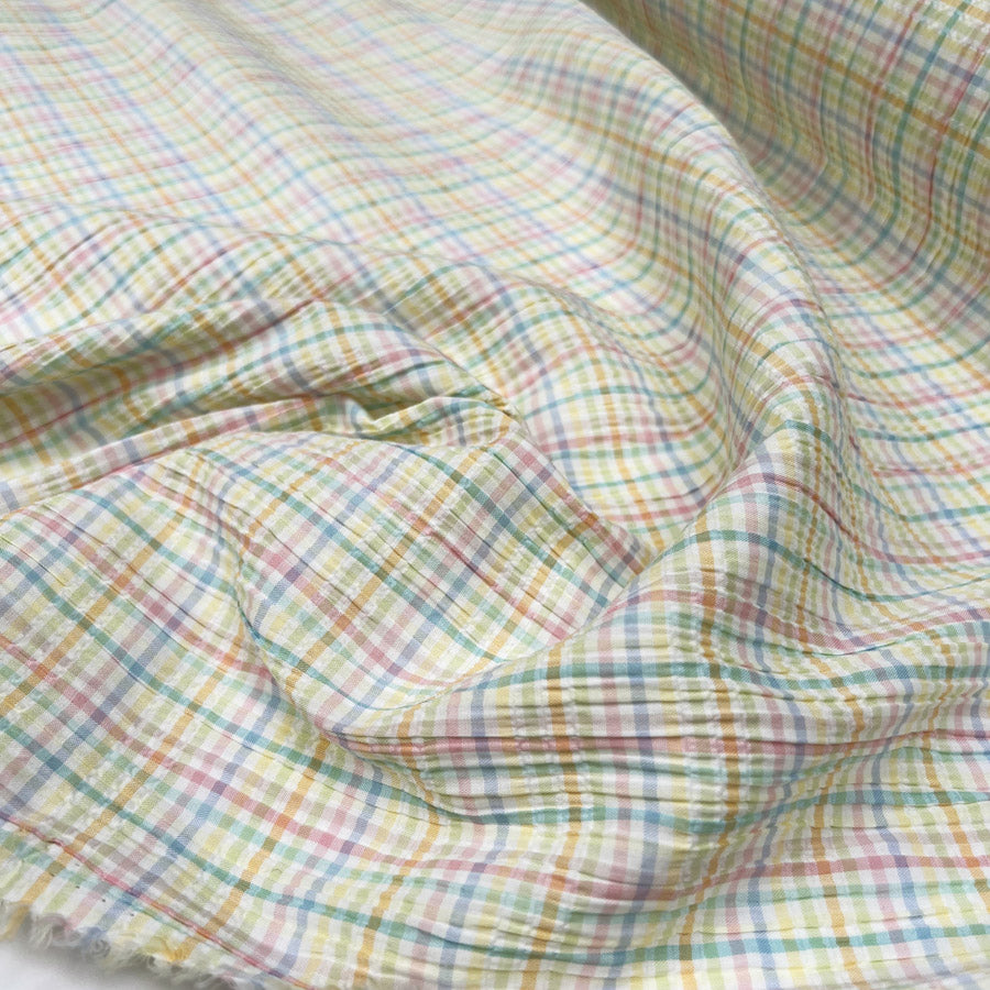 Exclusive Shirting Fabric | Cotton Seersucker - Pastel Check – Croft Mill