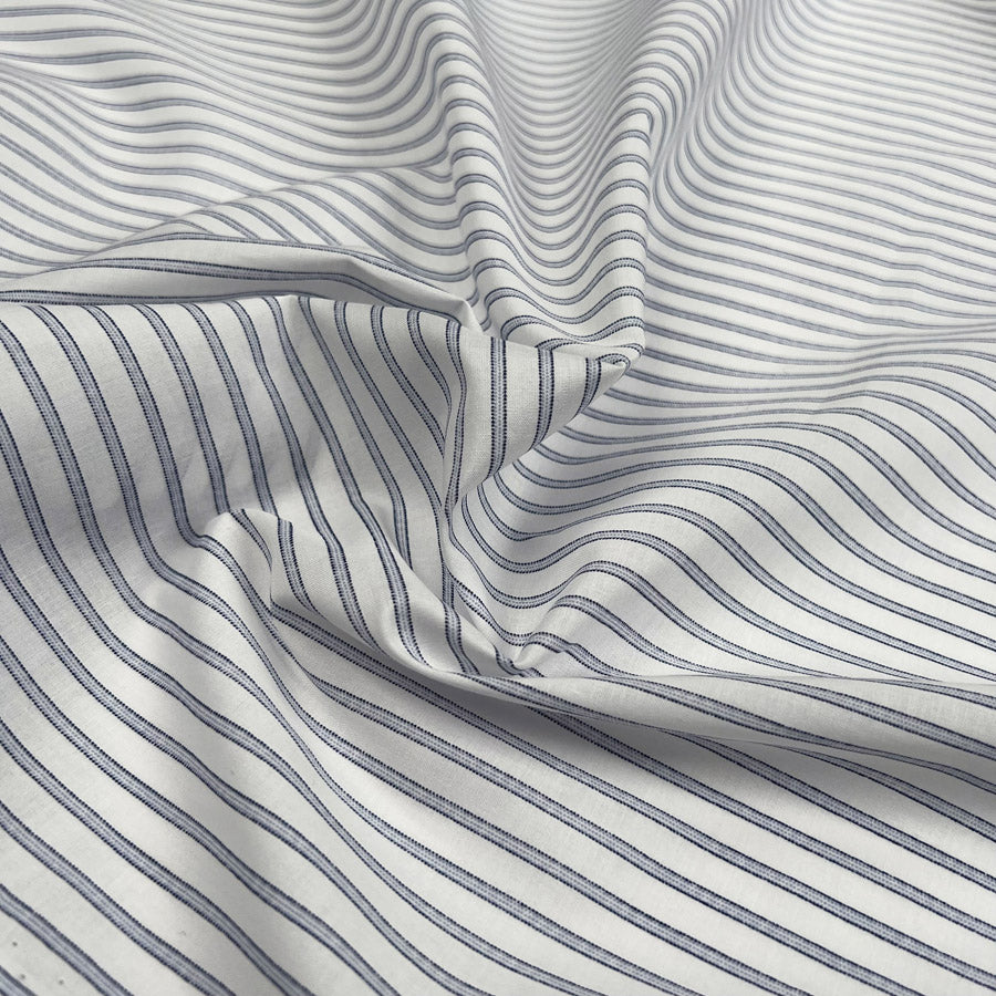 Cotton Shirting - Ice Blue Stripe