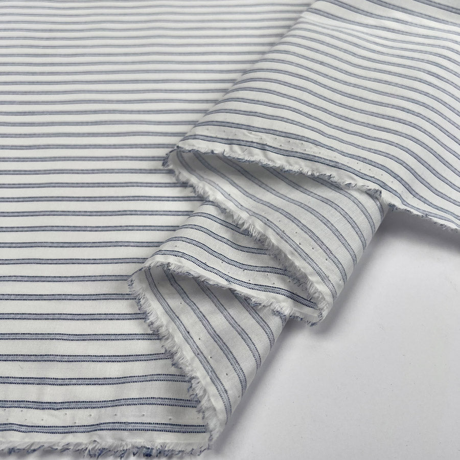 Cotton Shirting - Ice Blue Stripe