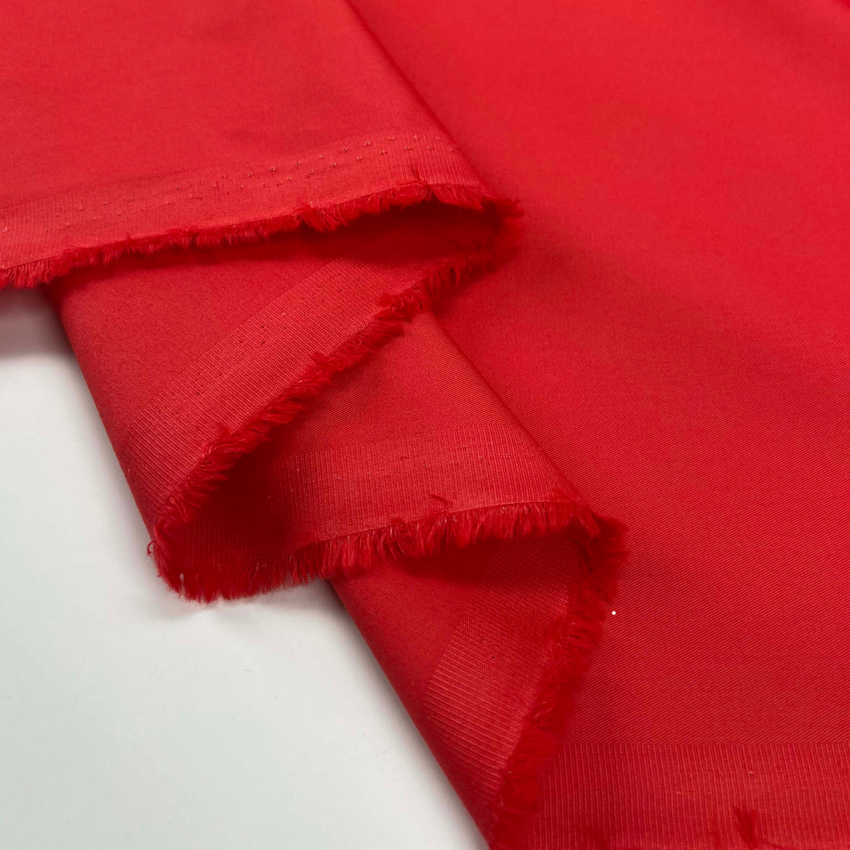 Italian Ex Designer Plain Weave Fabric Cotton Unito Red Fold