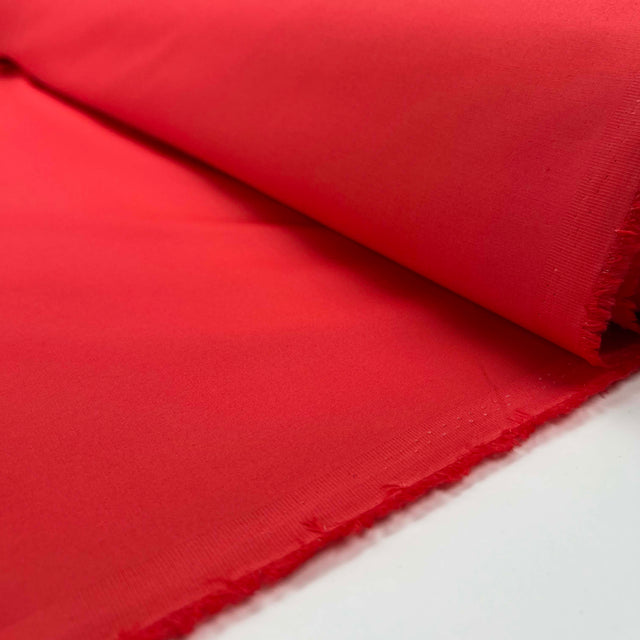Italian Ex Designer Plain Weave Fabric Cotton Unito Red Roll