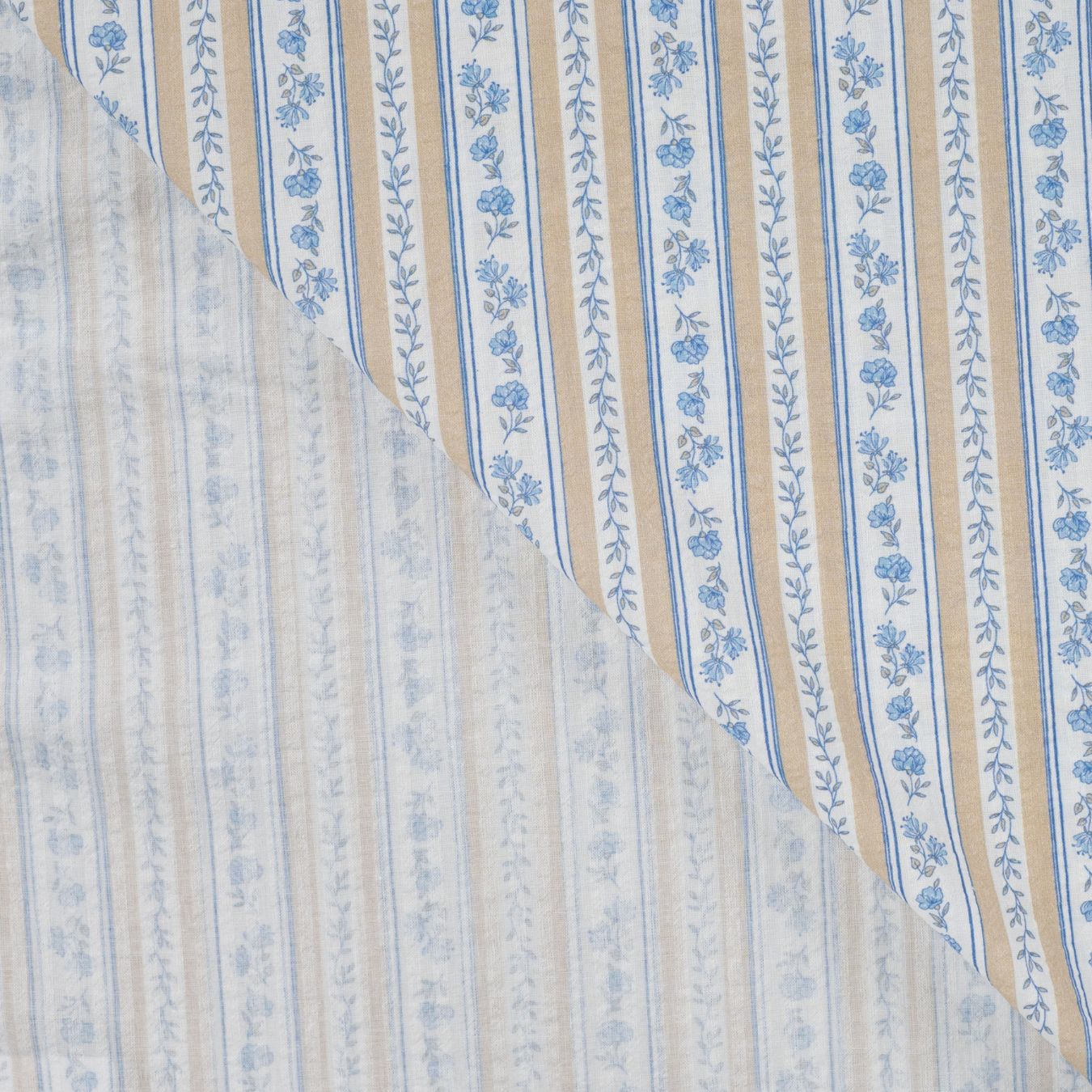 Cotton Voile Bluebell Lane Printed Cotton Voile 115gsm Dress Fabric Fold