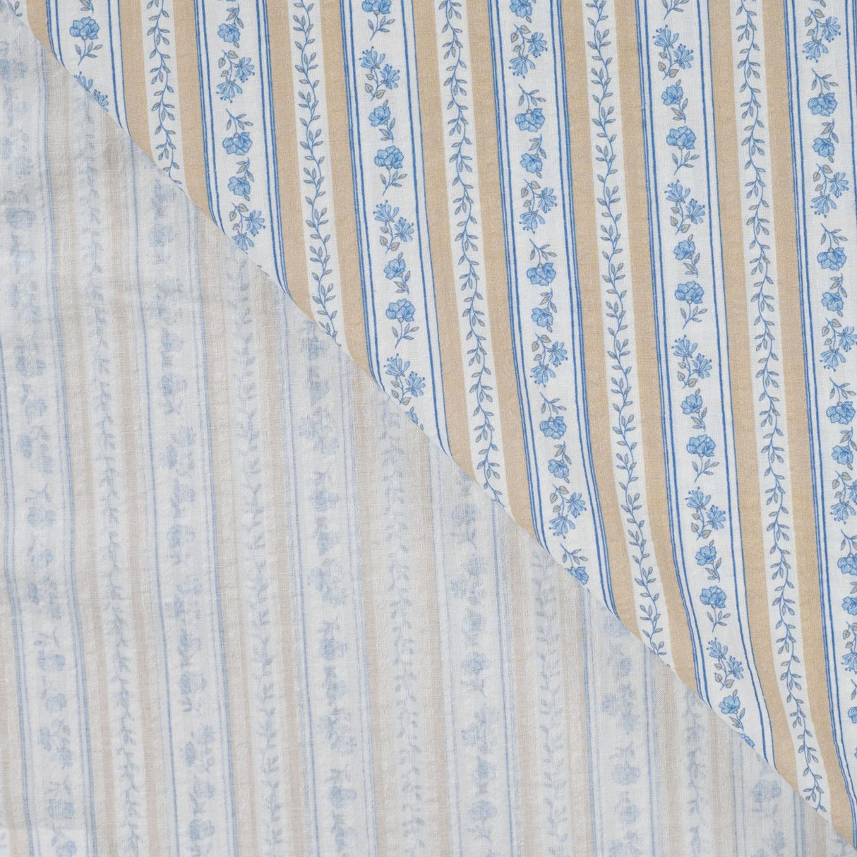 Cotton Voile Bluebell Lane Printed Cotton Voile 115gsm Dress Fabric Fold